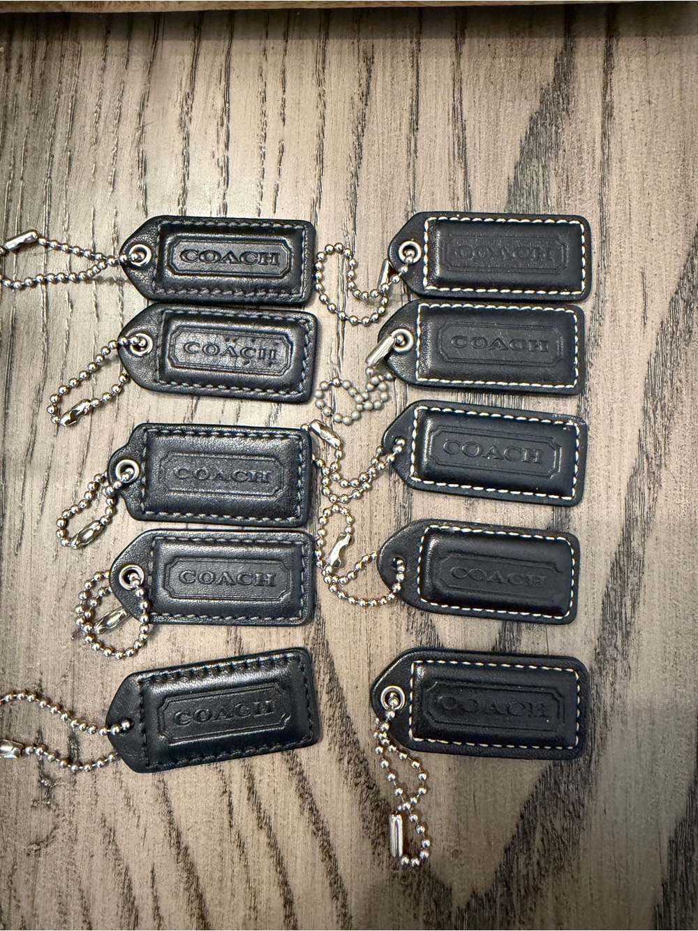 Coach Black Leather hangtag - choose one